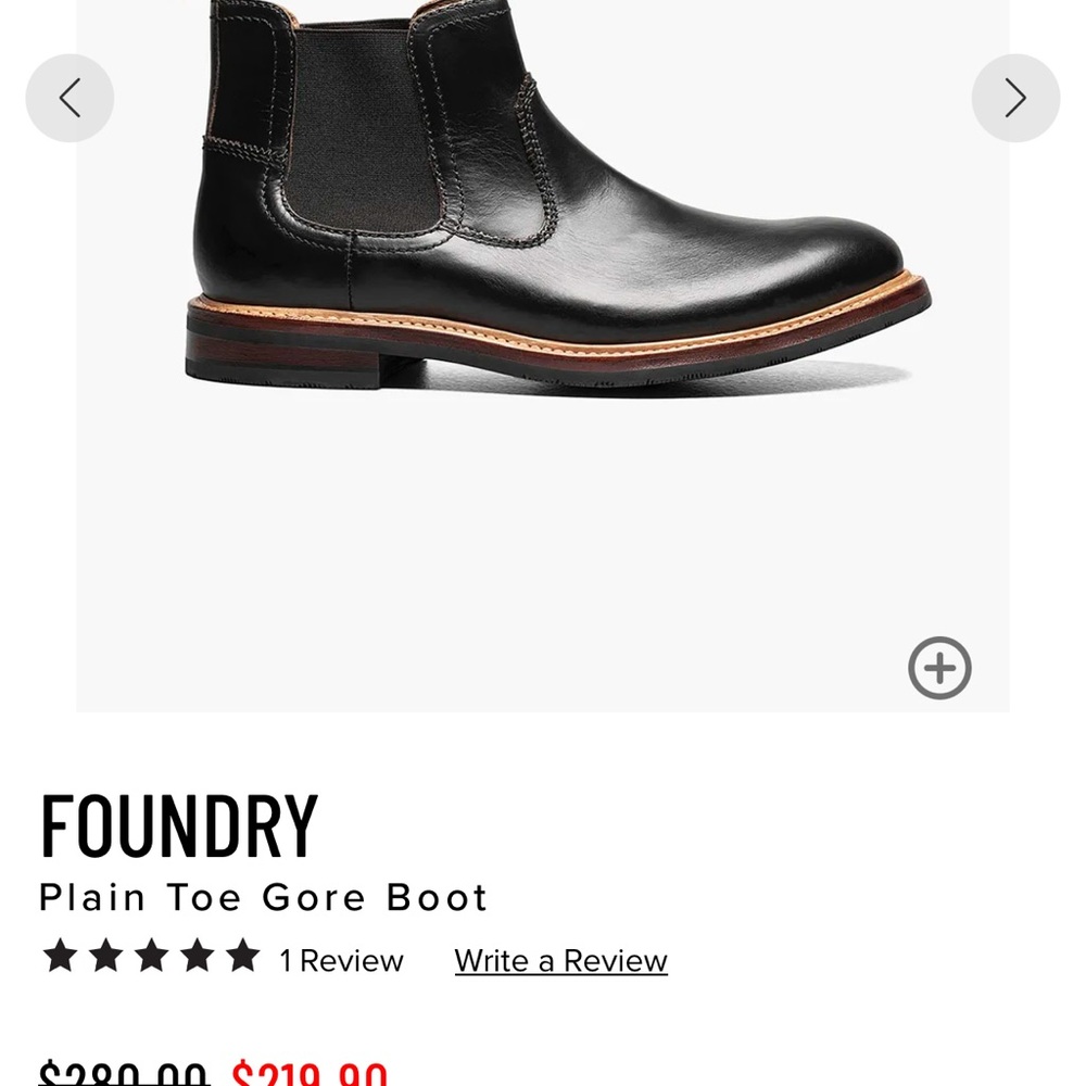 Florsheim Foundry Gore Boot M 11.5. Horween Chromexcel leather. Goodyear welt.